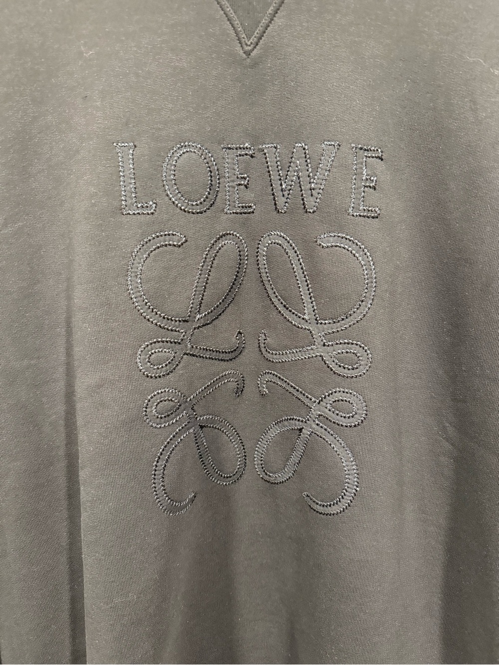 Loewe Black Logo mens Embroidered Crew Sweatshirt image 4